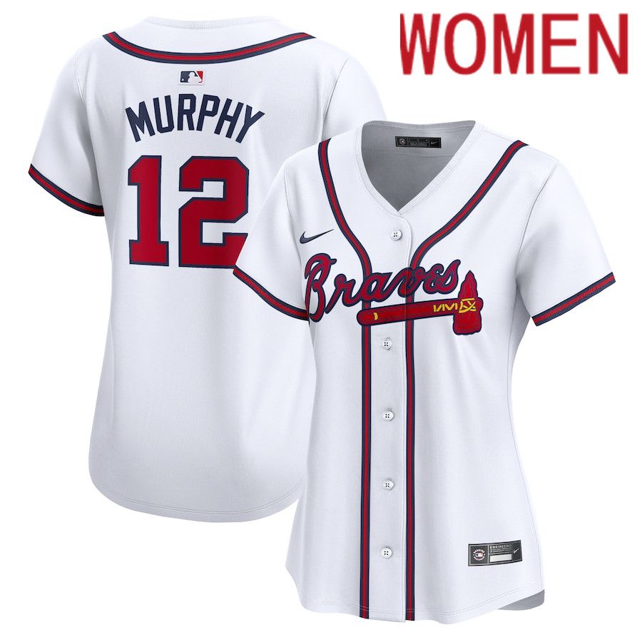 Women Atlanta Braves #12 Sean Murphy Nike White Home Limited Player MLB Jersey